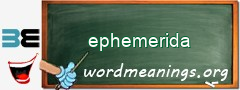 WordMeaning blackboard for ephemerida